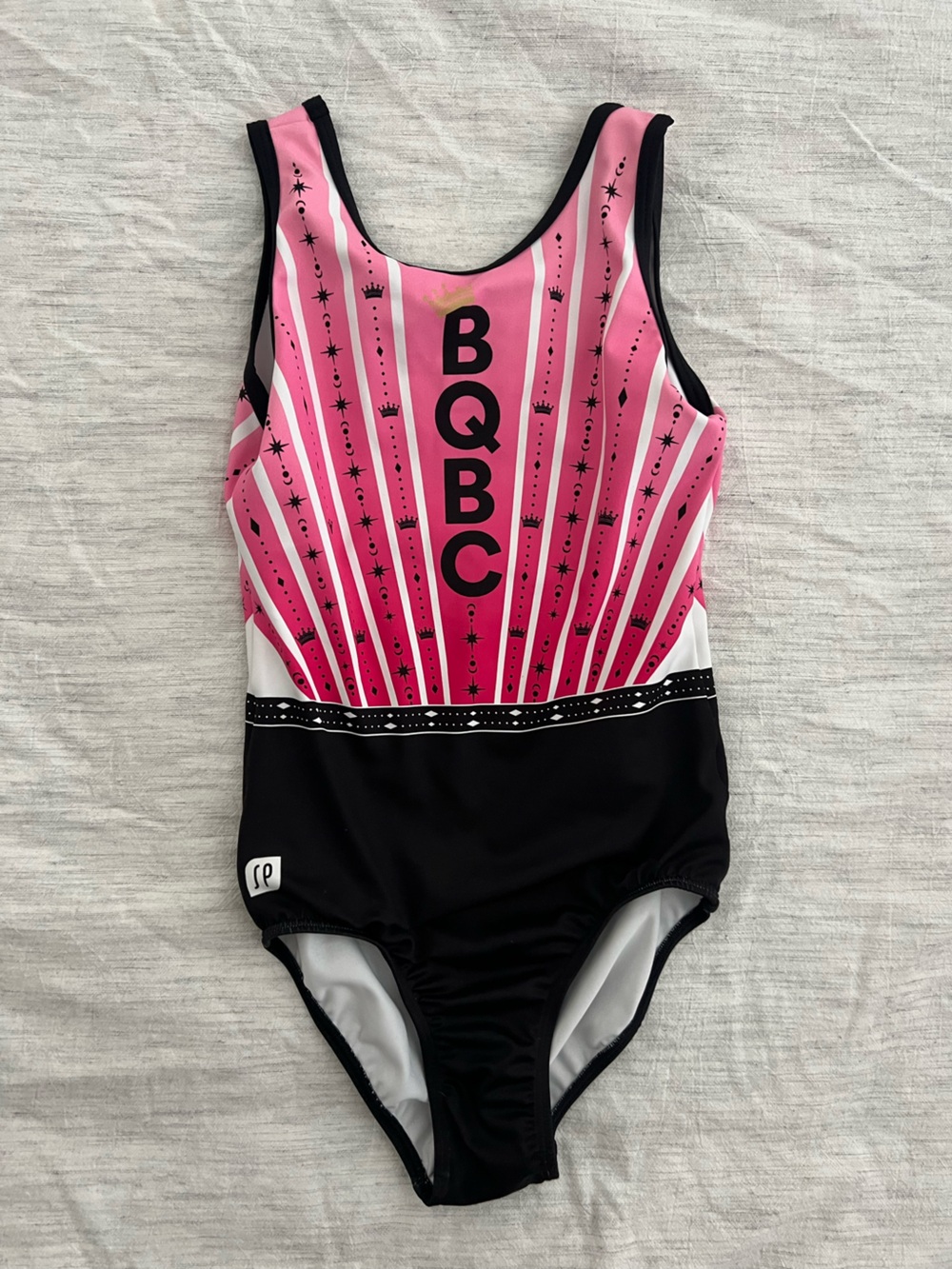 Girls Beam Queen Bootcamp (BQBC) Sylvia P Gym Leo with Pink Starburst Design